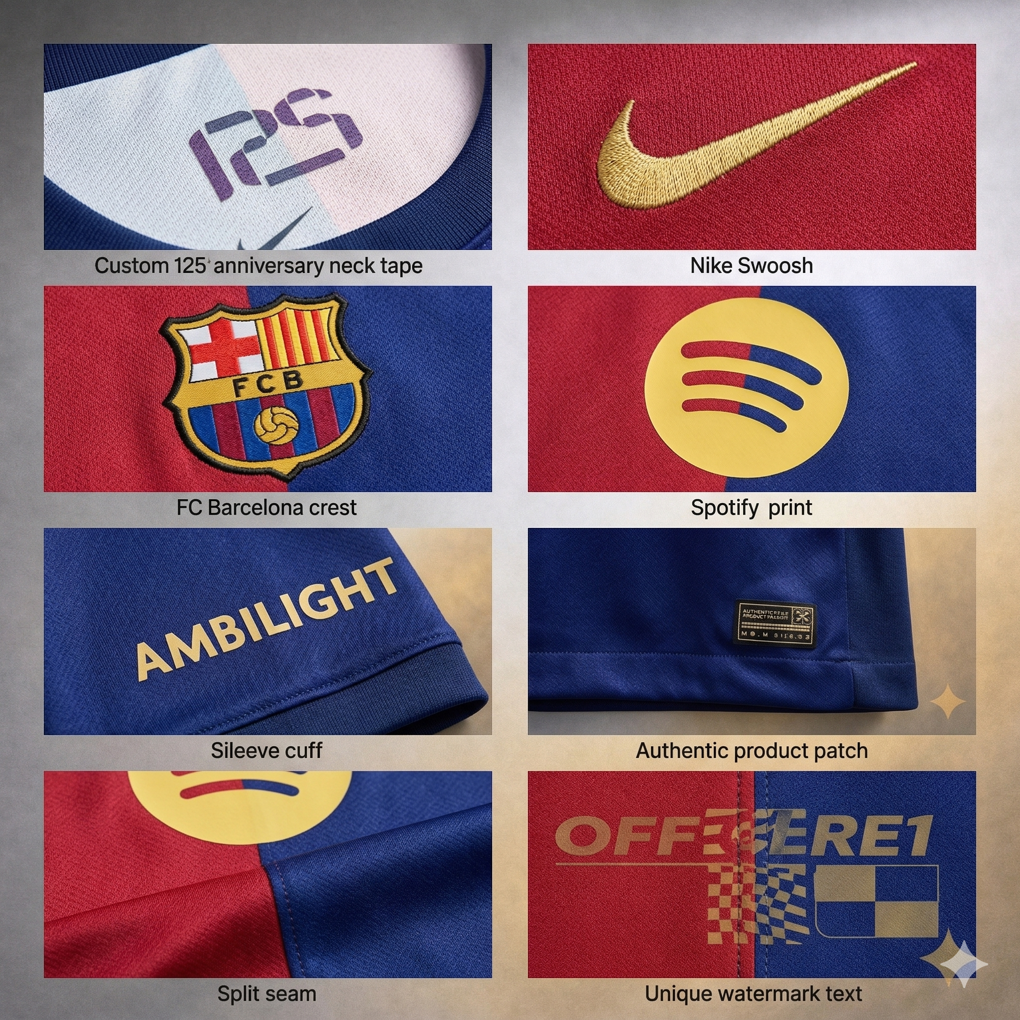 OFFSIDE R1 FC Barcelona Home Jersey – Short Sleeve Football T-Shirt (Red & Blue)