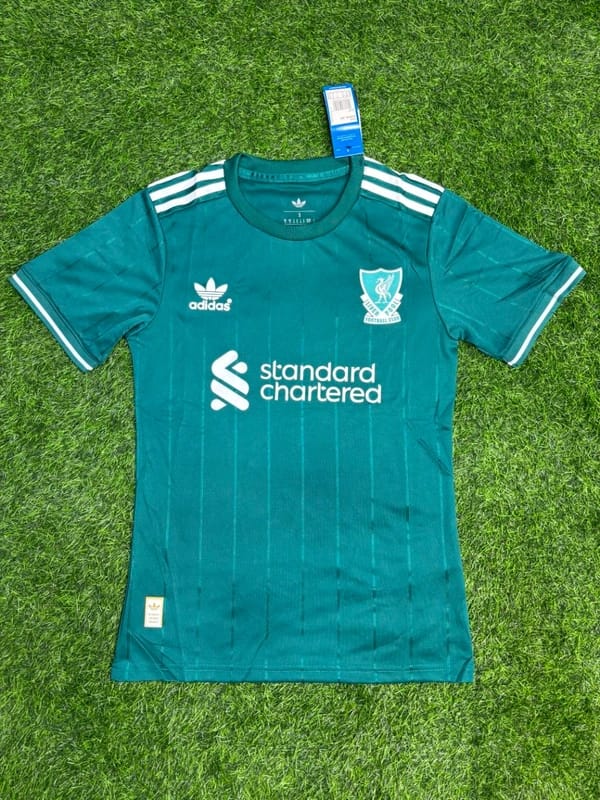 OFFSIDE R1 Liverpool Away-Style Jersey – Short Sleeve Football T-Shirt (Teal Green)