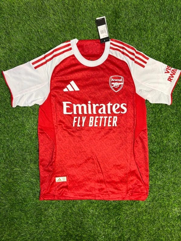 OFFSIDE R1 Arsenal Home Jersey – Short Sleeve Football T-Shirt (Red & White)
